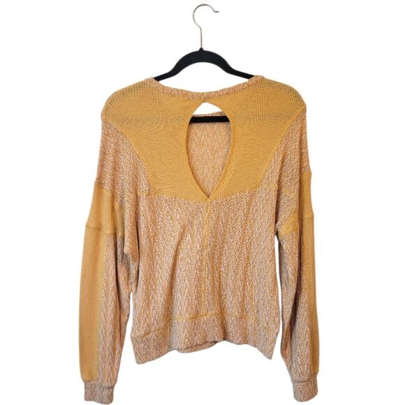 BKE Women's Mustard Yellow Drop Shoulder Top Size S - Picture 2 of 5